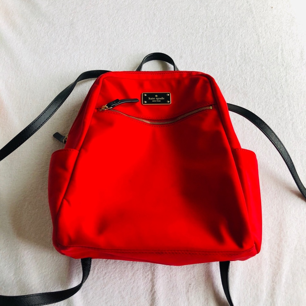 kate spade orange nylon backpack